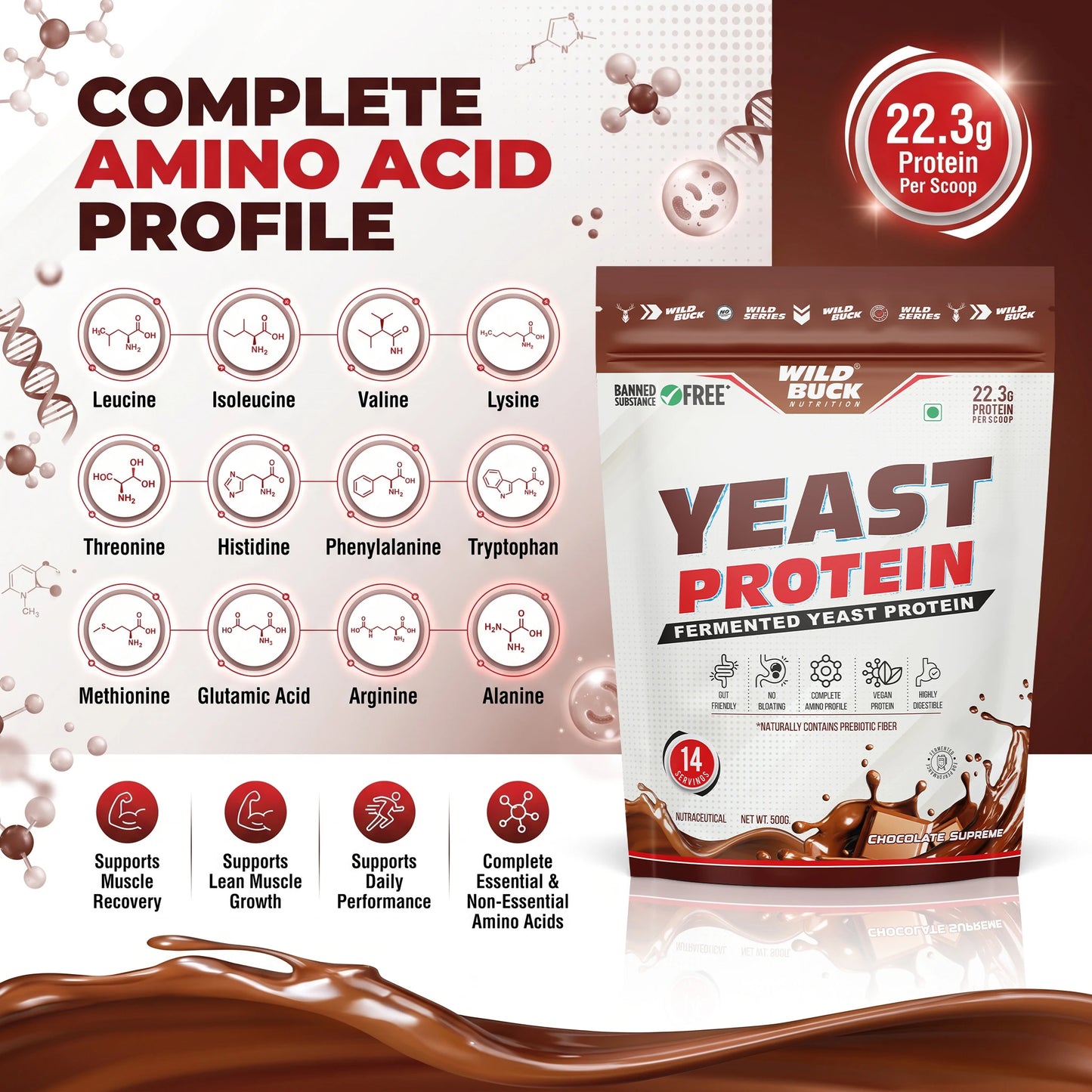 Wild Buck Yeast Protein | 500g | 22.3g Protein Per Scoop