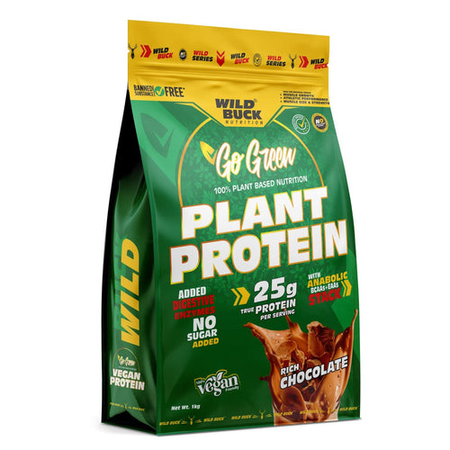 Vegan Plant Protein Powder | Made with Pea, Brown Rice | Added Digestive Enzymes