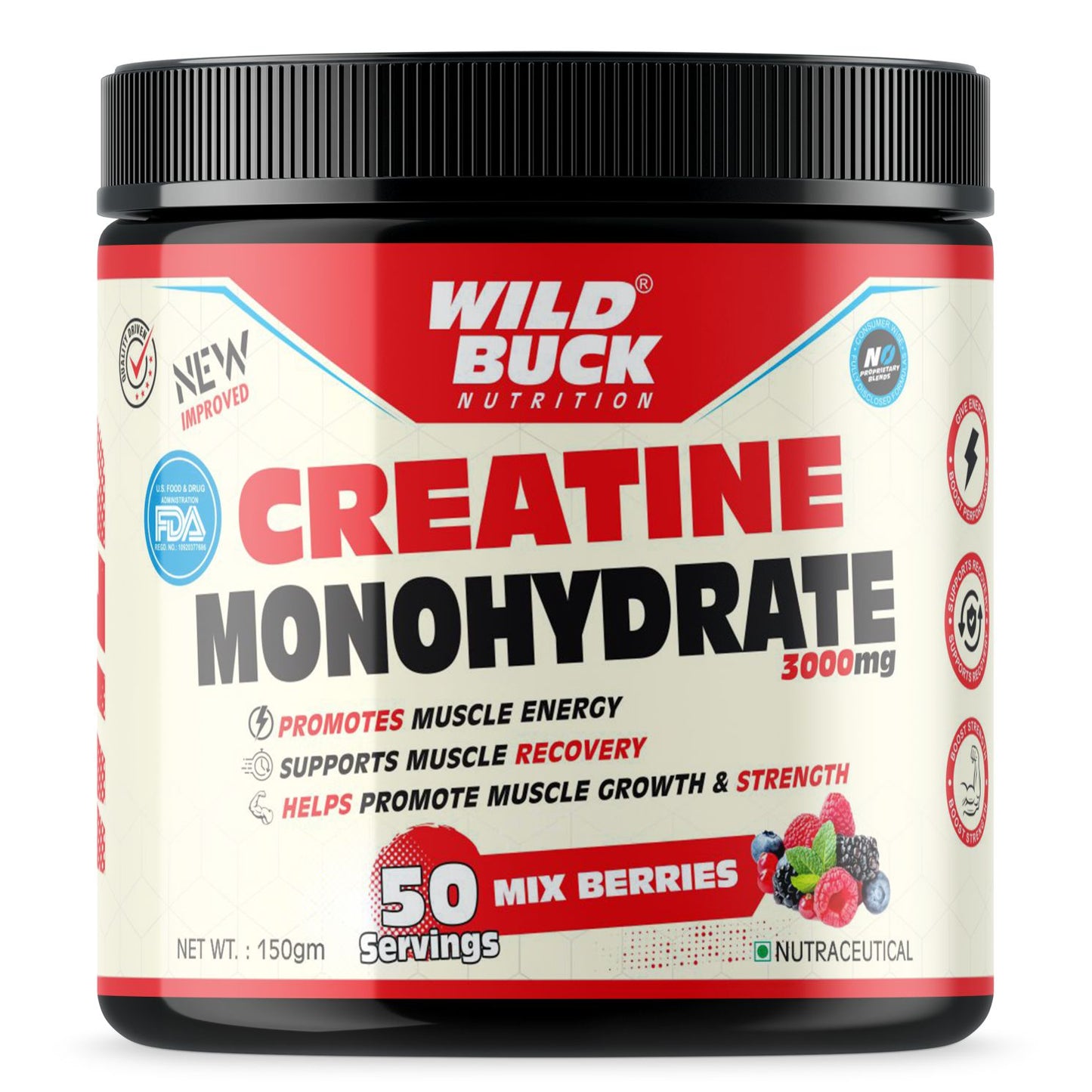 Creatine Monohydrate 3000mg | 50 Servings | Flavoured