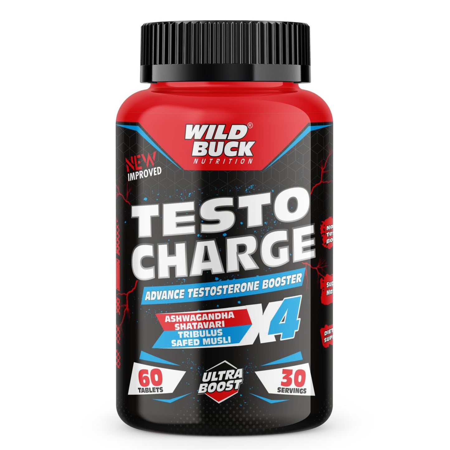 Testo Charge | Advanced Testosterone Booster | 60 Tablets