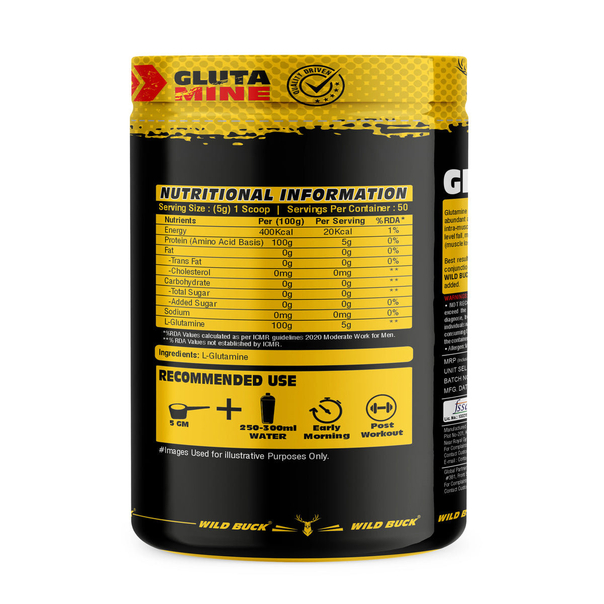 L-Glutamine | Unflavored | 50 Servings