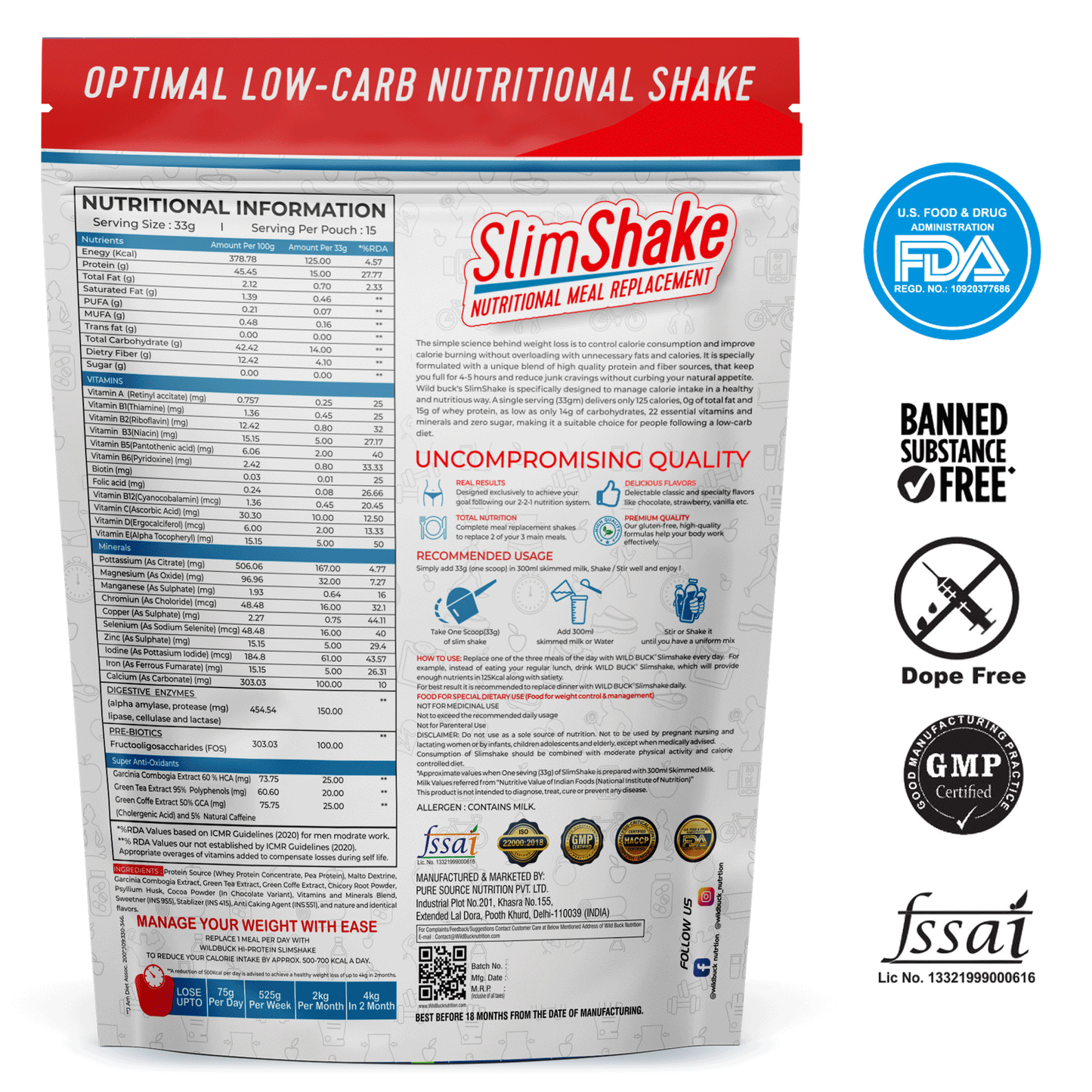 SlimShake | High Protein Weight Loss | 500g