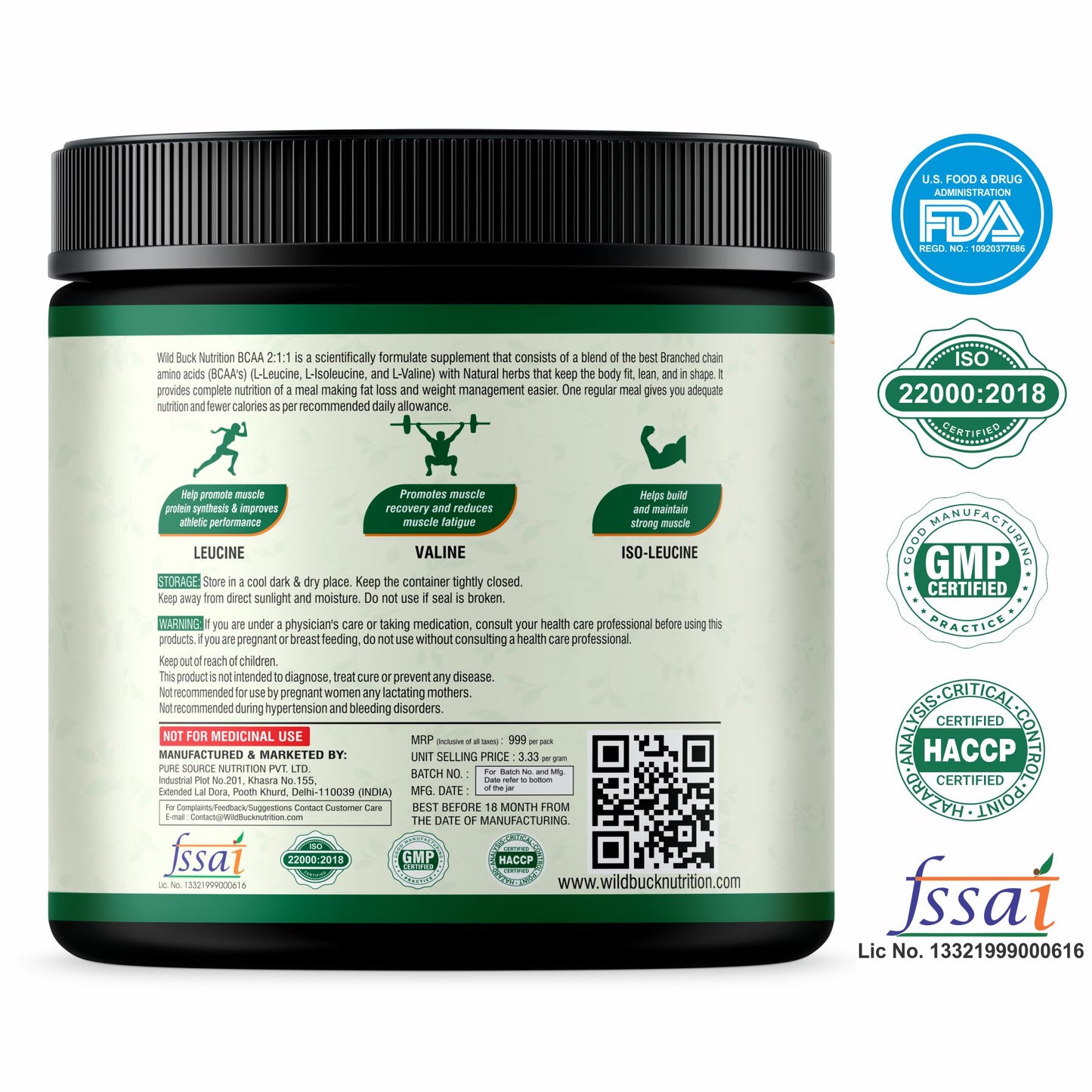BCAA with Natural & Powerful Herbs | 30 Servings