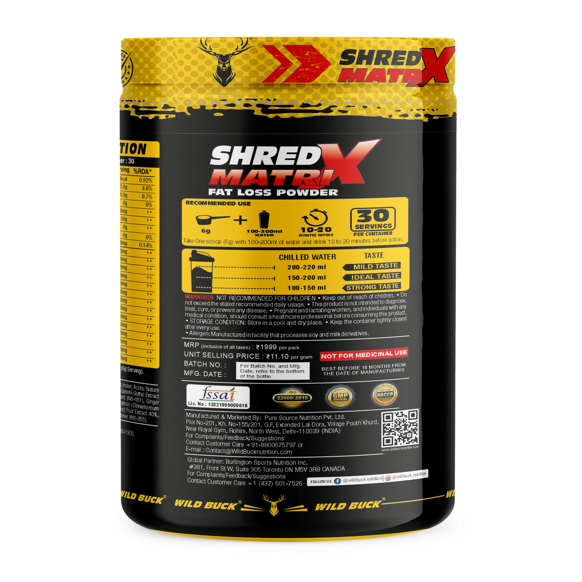SHRED MATRIX | Fat Loss Powder | 30 Servings