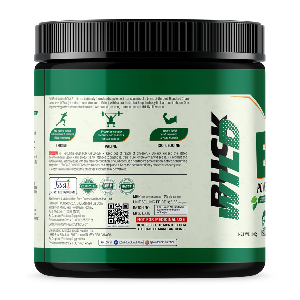 BCAA with Natural & Powerful Herbs | 30 Servings