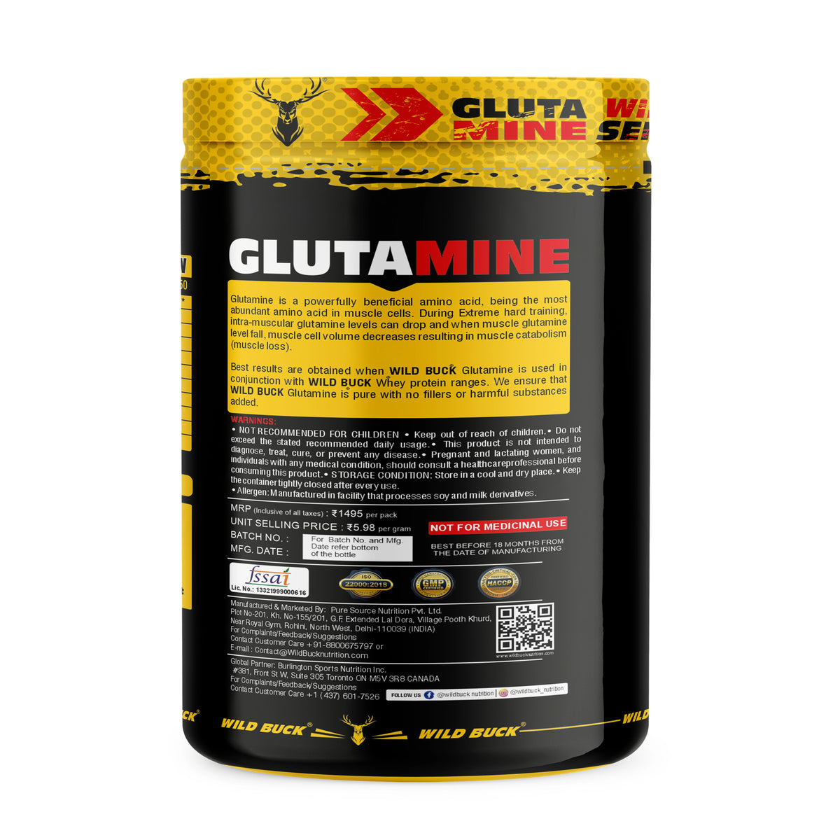 L-Glutamine | Unflavored | 50 Servings