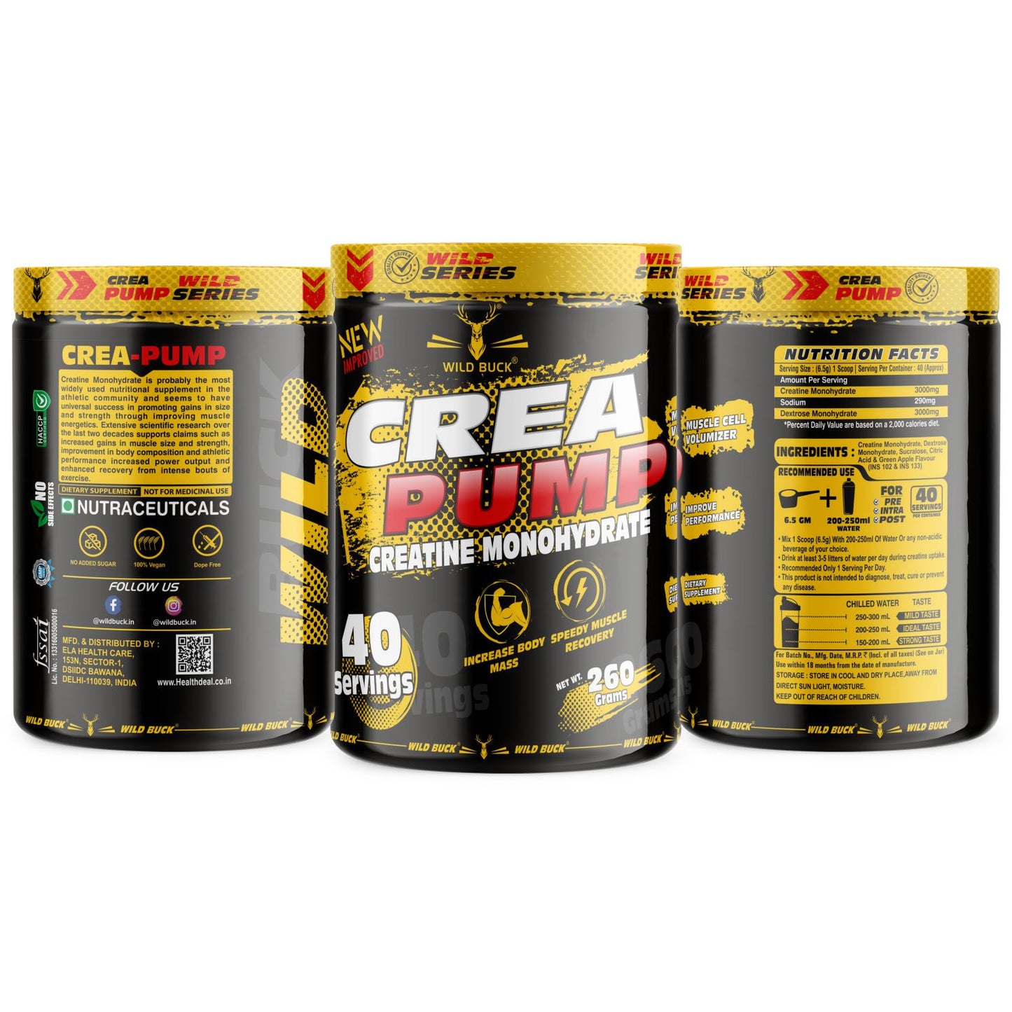 Crea Pump Creatine Monohydrate for Increase Strength | 40 Servings