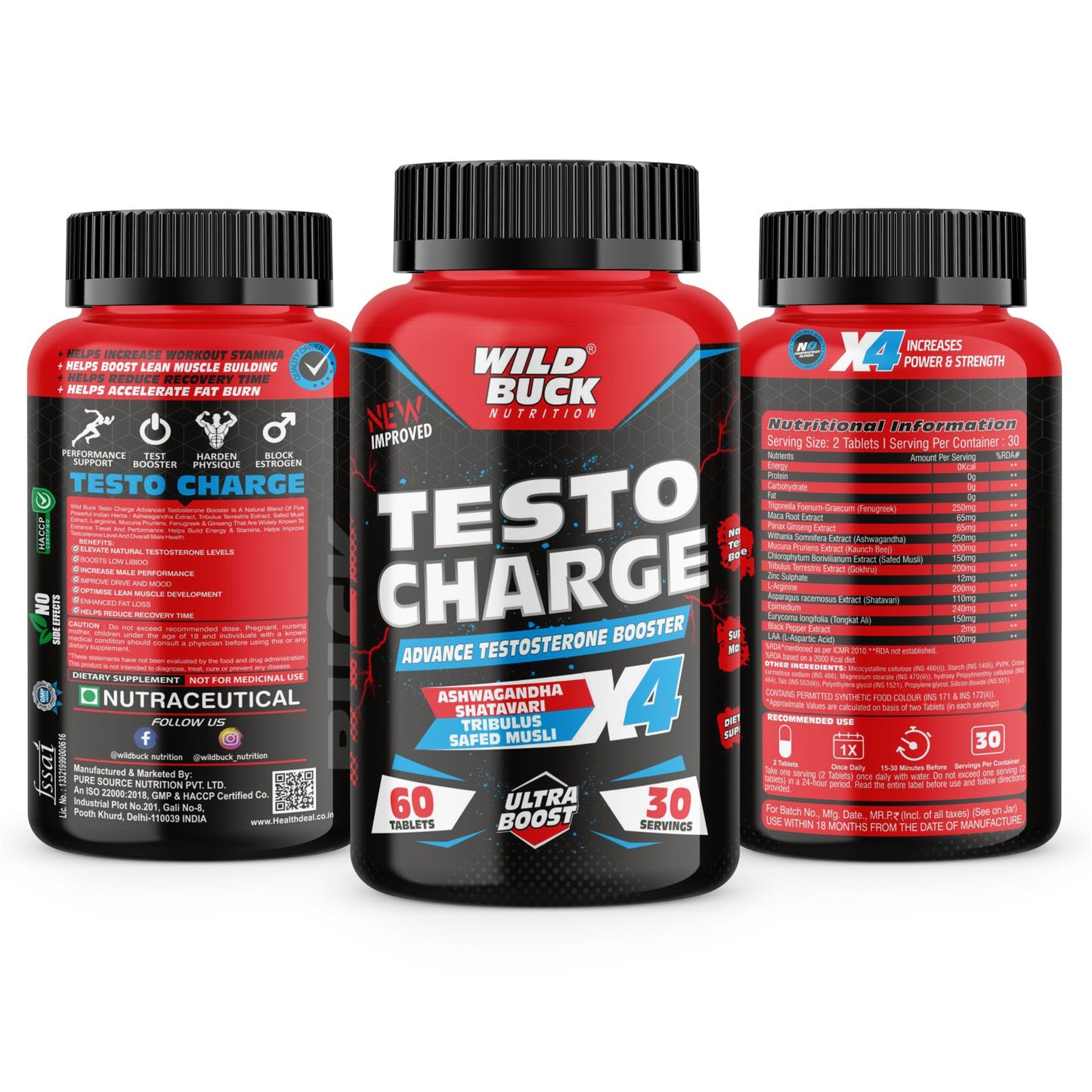 Testo Charge | Advanced Testosterone Booster | 60 Tablets