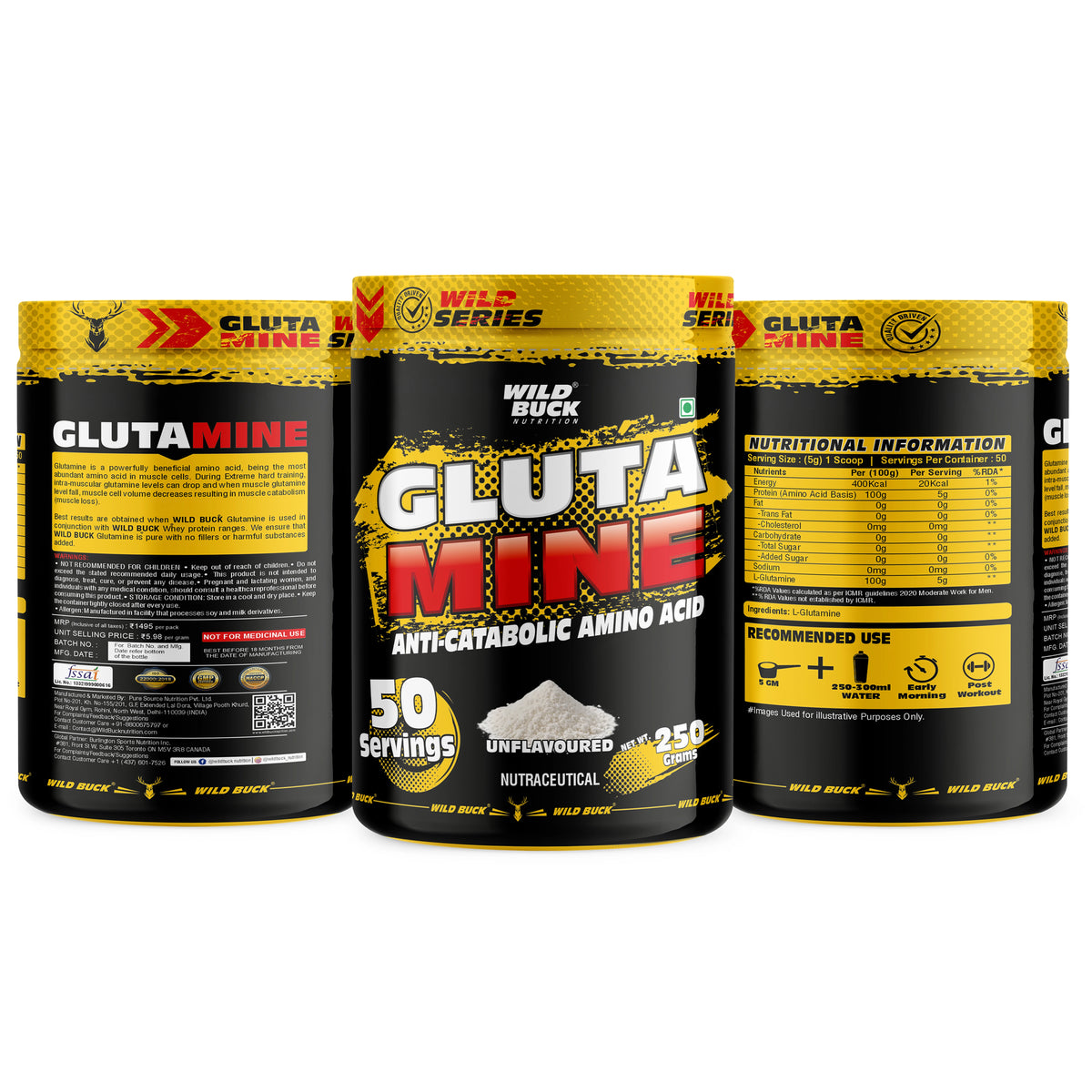 L-Glutamine | Unflavored | 50 Servings