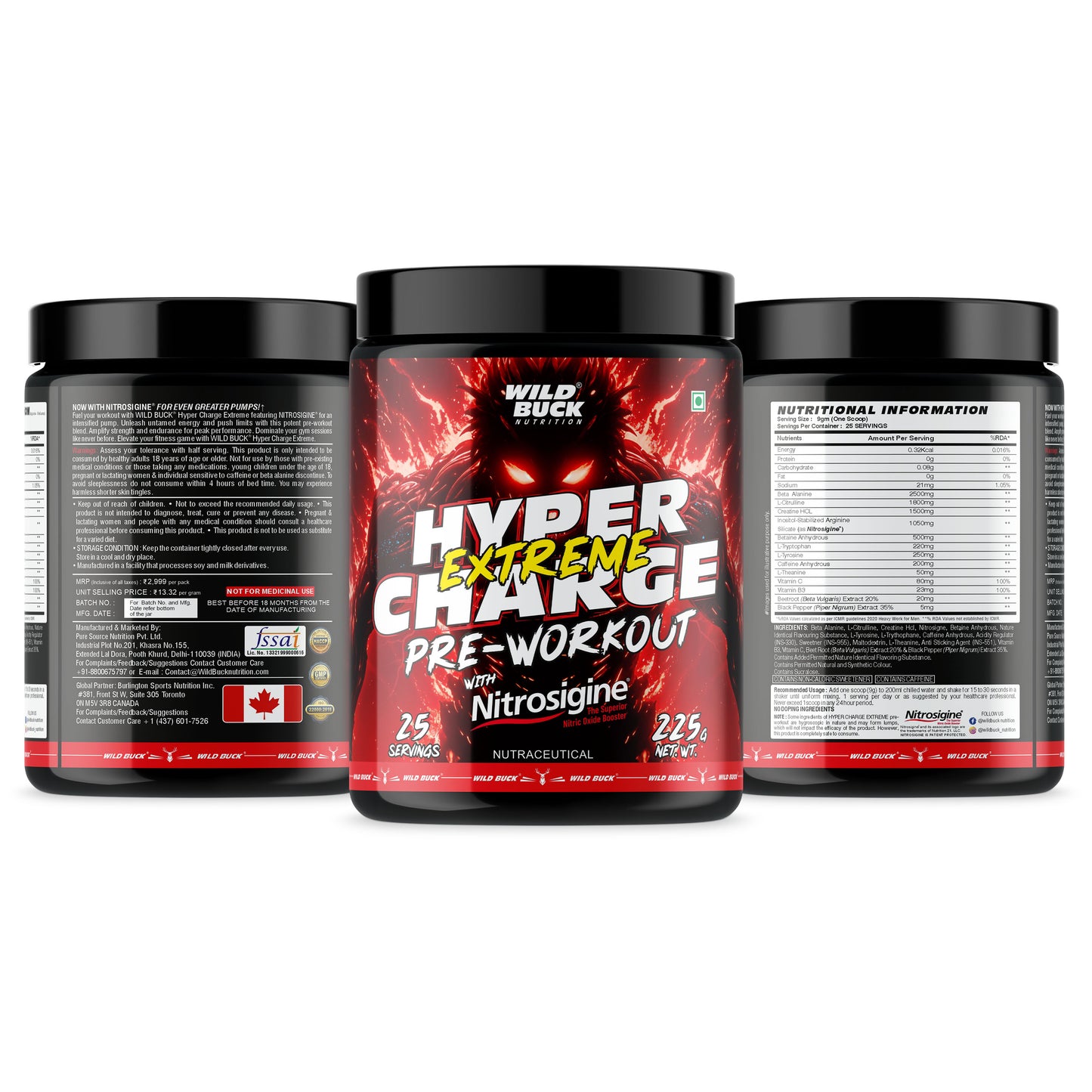 Wild Buck Hyper Charge Extreme Pre-Workout with Nitrosigine®
