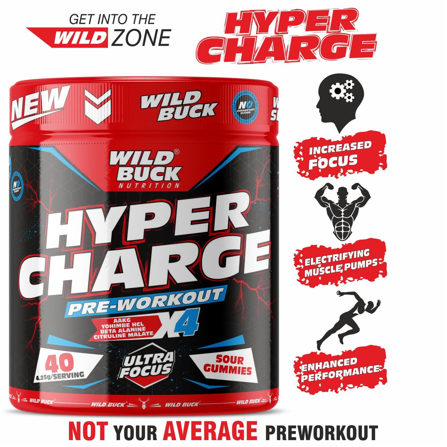 Hyper Charge X4 Pre-Workout | 40 Servings | 170 grams