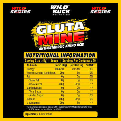 L-Glutamine | Unflavored | 50 Servings