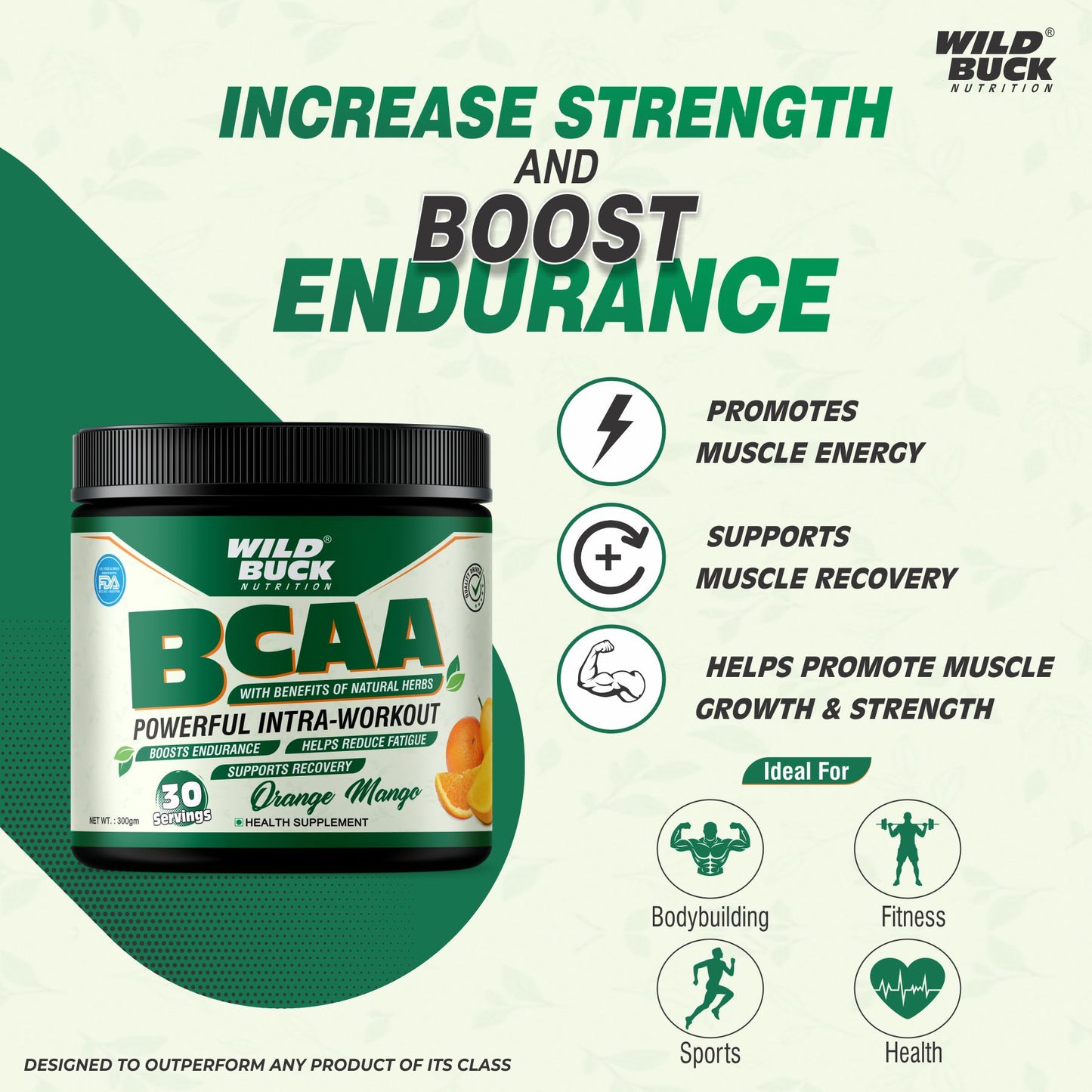 BCAA with Natural & Powerful Herbs | 30 Servings