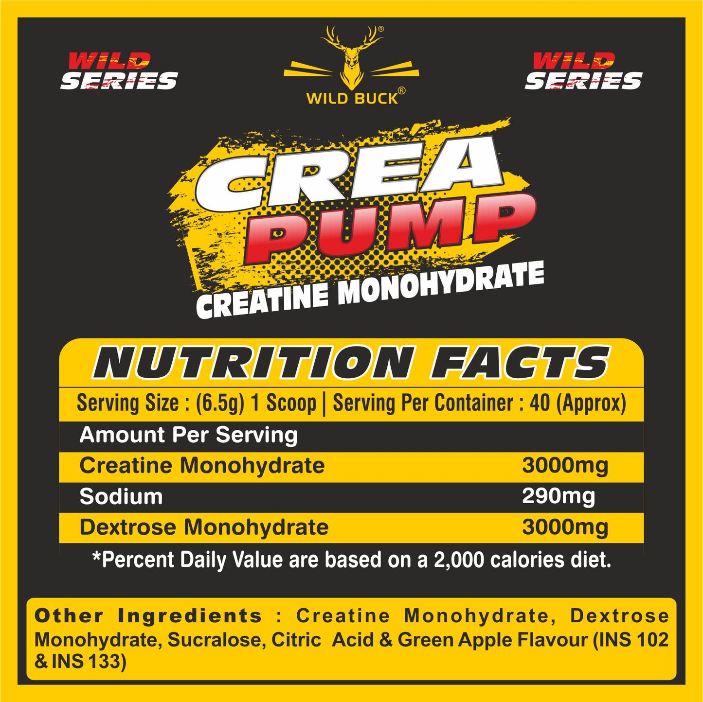 Crea Pump Creatine Monohydrate for Increase Strength | 40 Servings