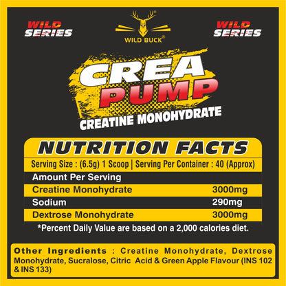 Crea Pump Creatine Monohydrate for Increase Strength | 40 Servings