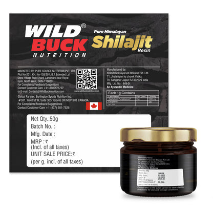 Pure Himalayan Shilajit Resin 50g | 76%+ Fulvic Acid | Lab Tested & COA Verified | No Additives| No Preservatives