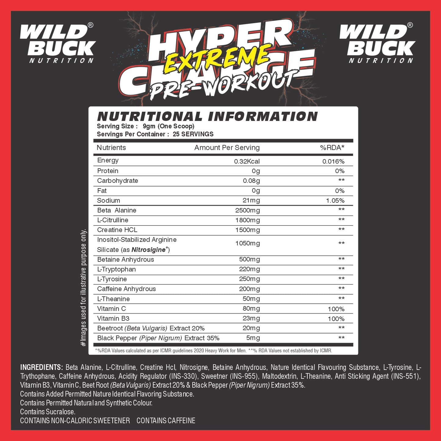 Wild Buck Hyper Charge Extreme Pre-Workout with Nitrosigine®