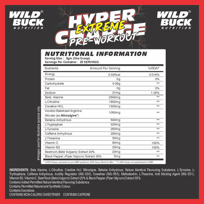 Wild Buck Hyper Charge Extreme Pre-Workout with Nitrosigine®