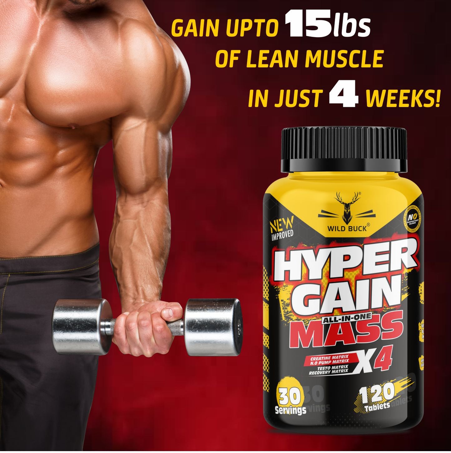 Hyper Gain Mass X4 | 120 Tablets