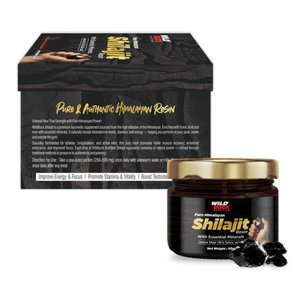 Pure Himalayan Shilajit Resin 50g | 76%+ Fulvic Acid | Lab Tested & COA Verified | No Additives| No Preservatives