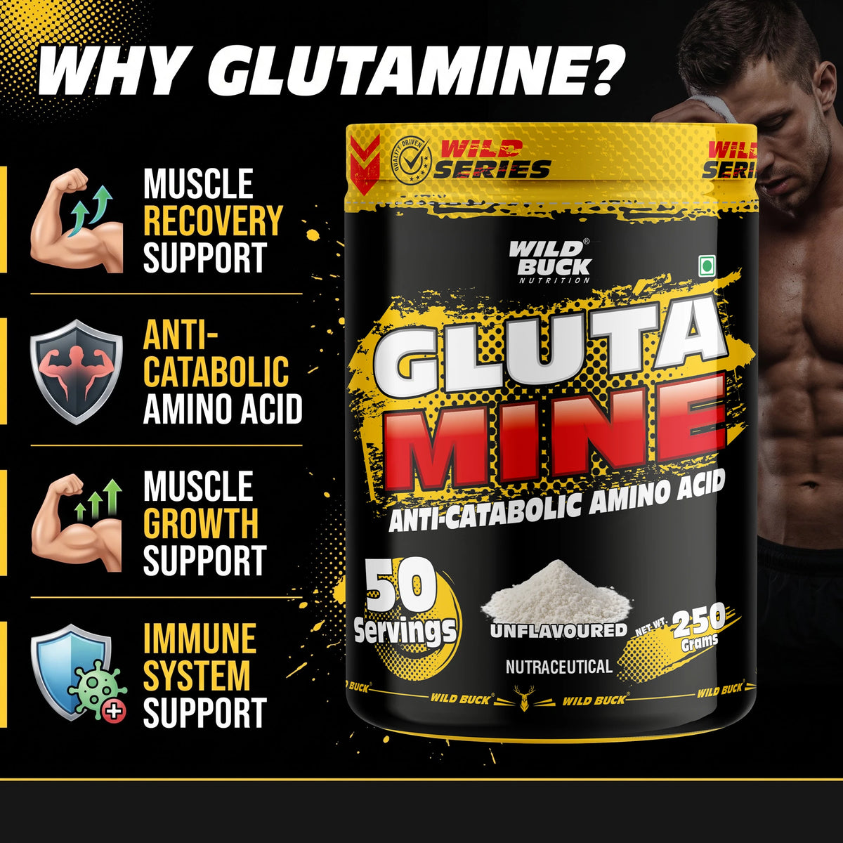 L-Glutamine | Unflavored | 50 Servings