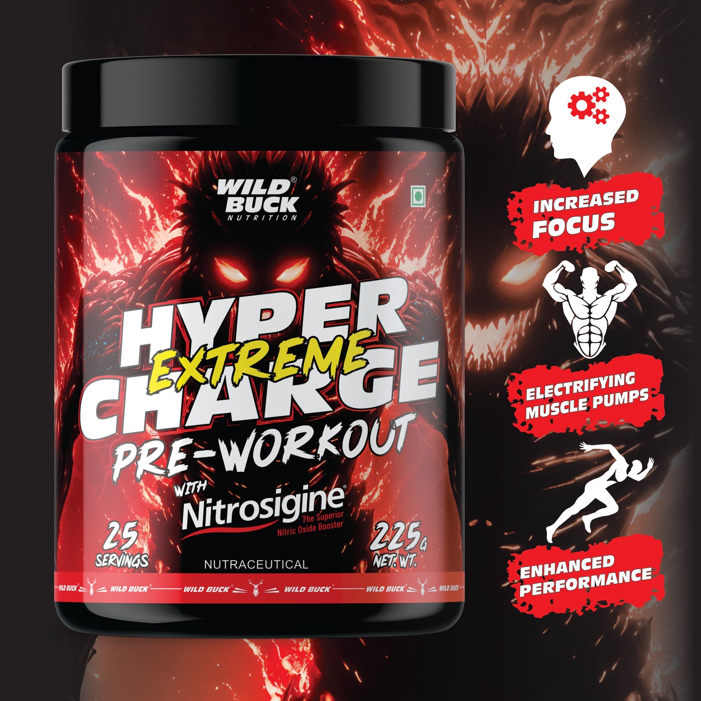 Wild Buck Hyper Charge Extreme Pre-Workout with Nitrosigine®