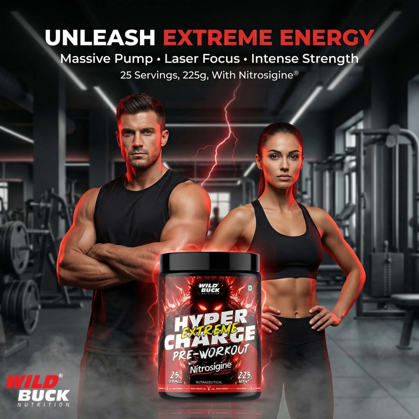 Wild Buck Hyper Charge Extreme Pre-Workout with Nitrosigine®