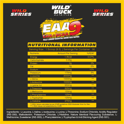 EAA-9 | All 9 Essential Amino Acids for Muscle Recovery |  30 Servings | 255g