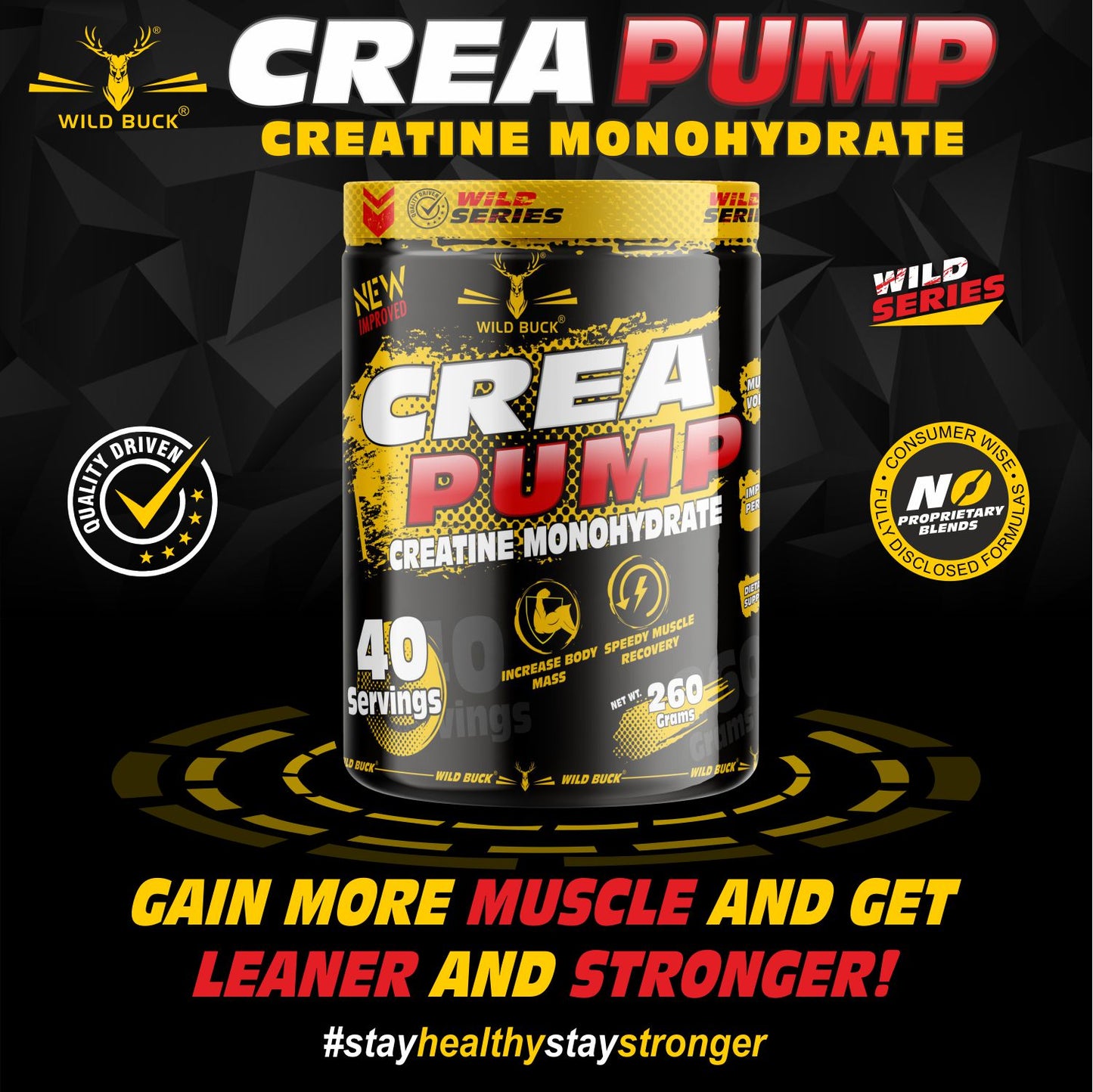 Crea Pump Creatine Monohydrate for Increase Strength | 40 Servings