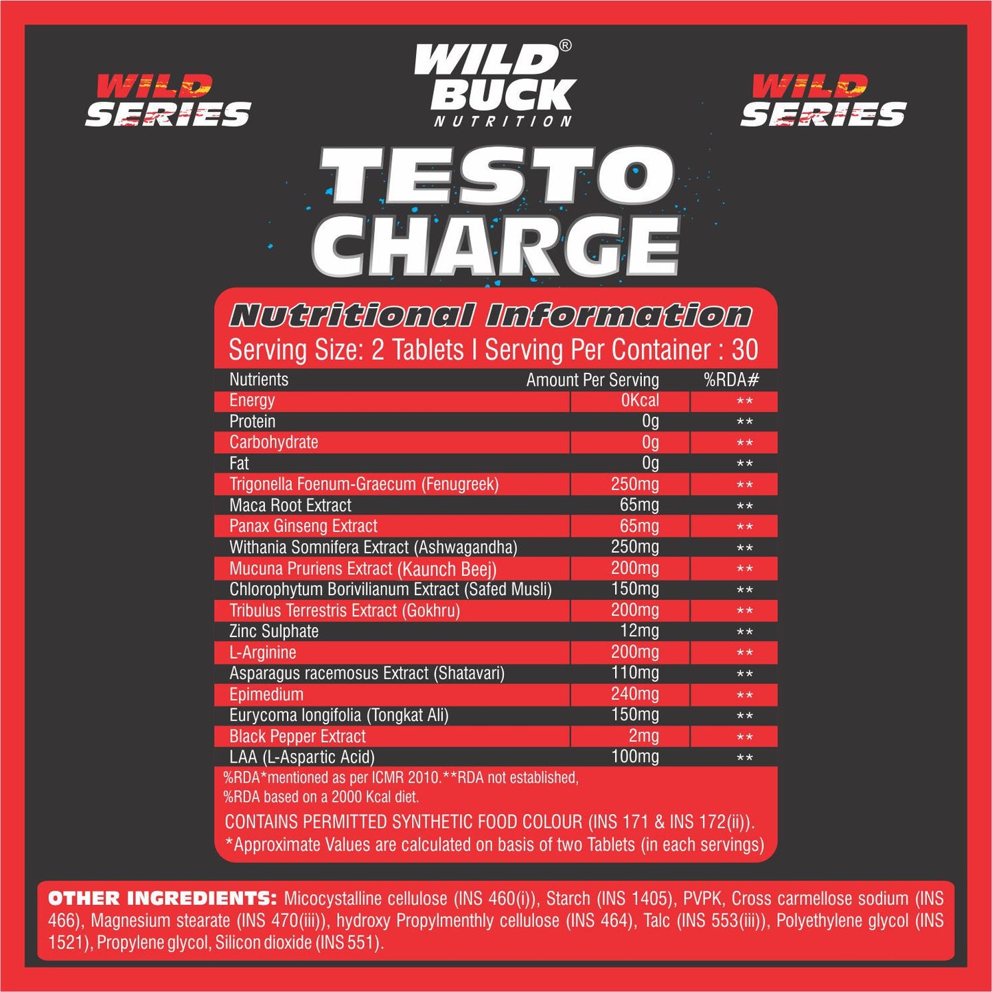 Testo Charge | Advanced Testosterone Booster | 60 Tablets
