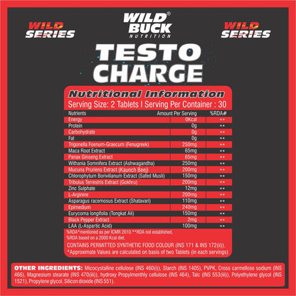 Testo Charge | Advanced Testosterone Booster | 60 Tablets