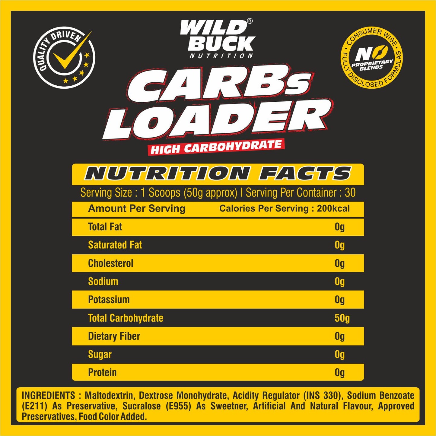 Carbs Loader | Pure Carbohydrates | 30 Servings | 1.5 kg
