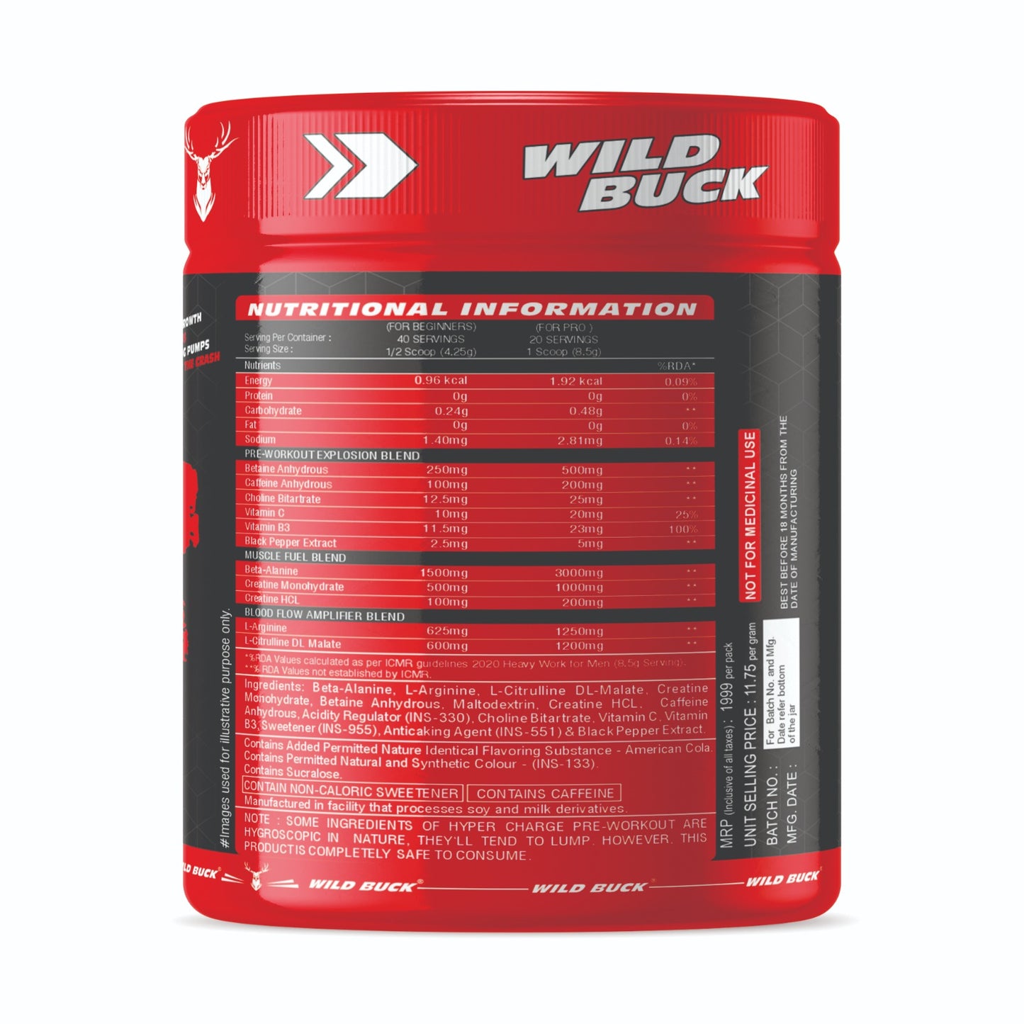 Hyper Charge X4 Pre-Workout | 40 Servings | 170 grams