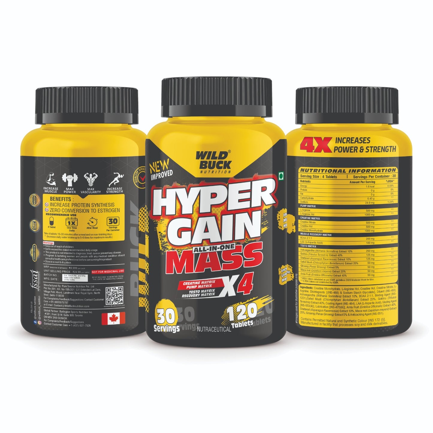 Hyper Gain Mass X4 | 120 Tablets