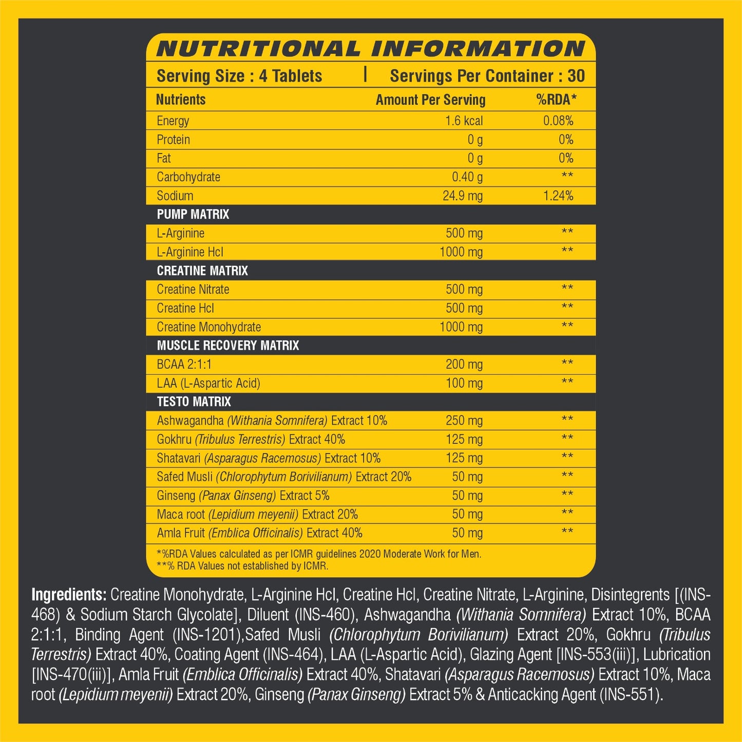 Hyper Gain Mass X4 | 120 Tablets
