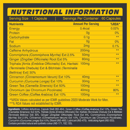 Ultra Stim Fat Burner For Weight Loss | 60 Capsules