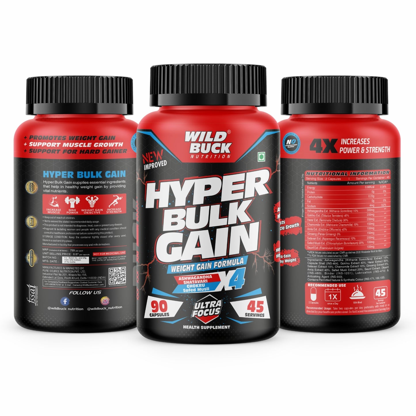 Hyper Bulk Gain X4 | 90 Capsules