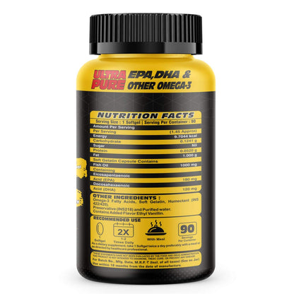 Omega 3 Pure Fish Oil | 1000mg | 90 Softgel Capsules