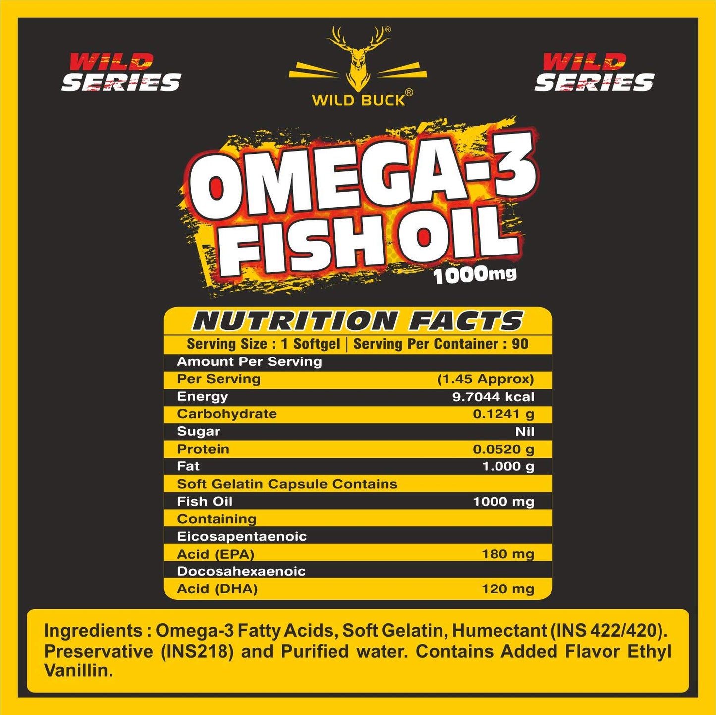 Omega 3 Pure Fish Oil | 1000mg | 90 Softgel Capsules