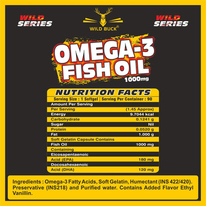 Omega 3 Pure Fish Oil | 1000mg | 90 Softgel Capsules