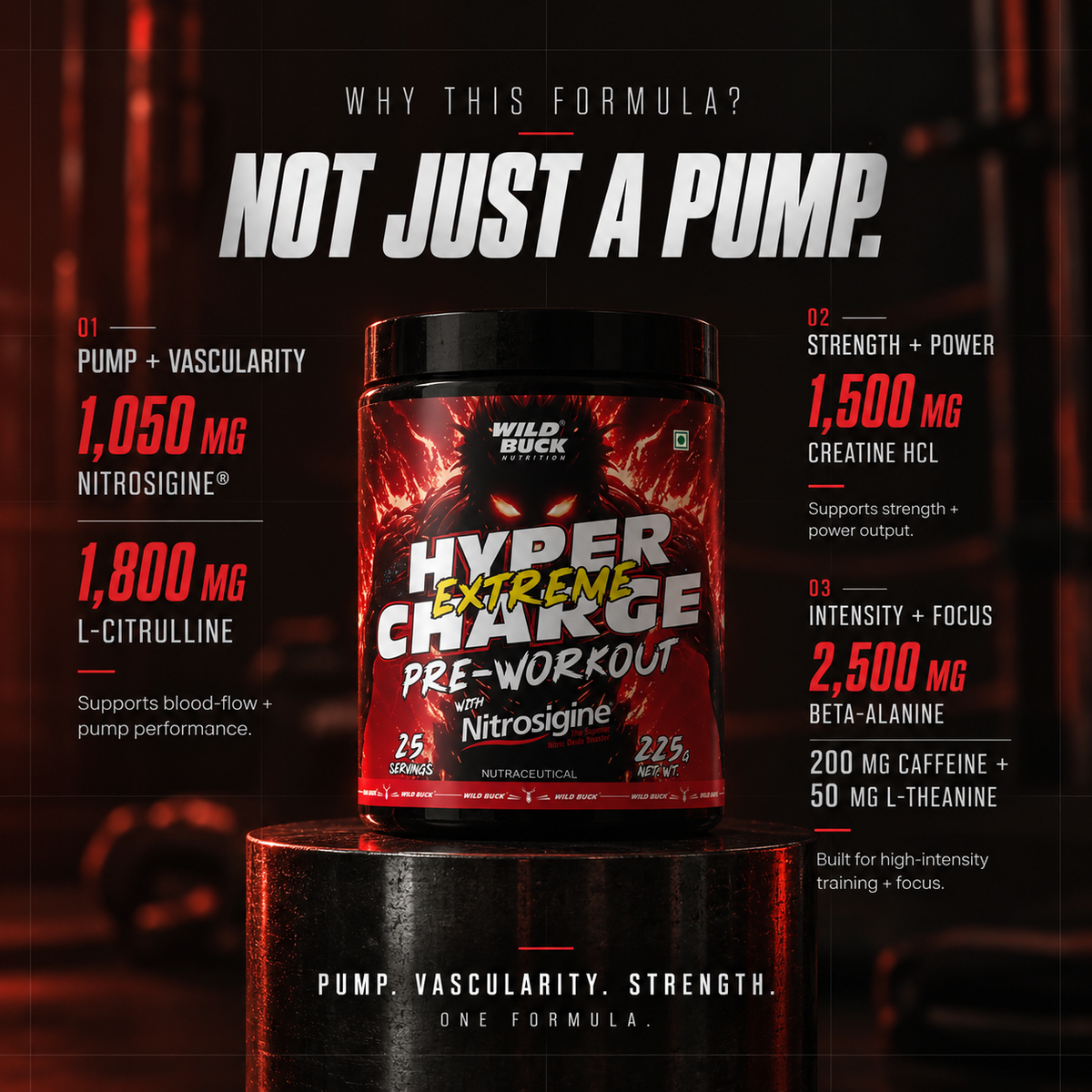 Wild Buck Hyper Charge Extreme Pre-Workout with Nitrosigine®